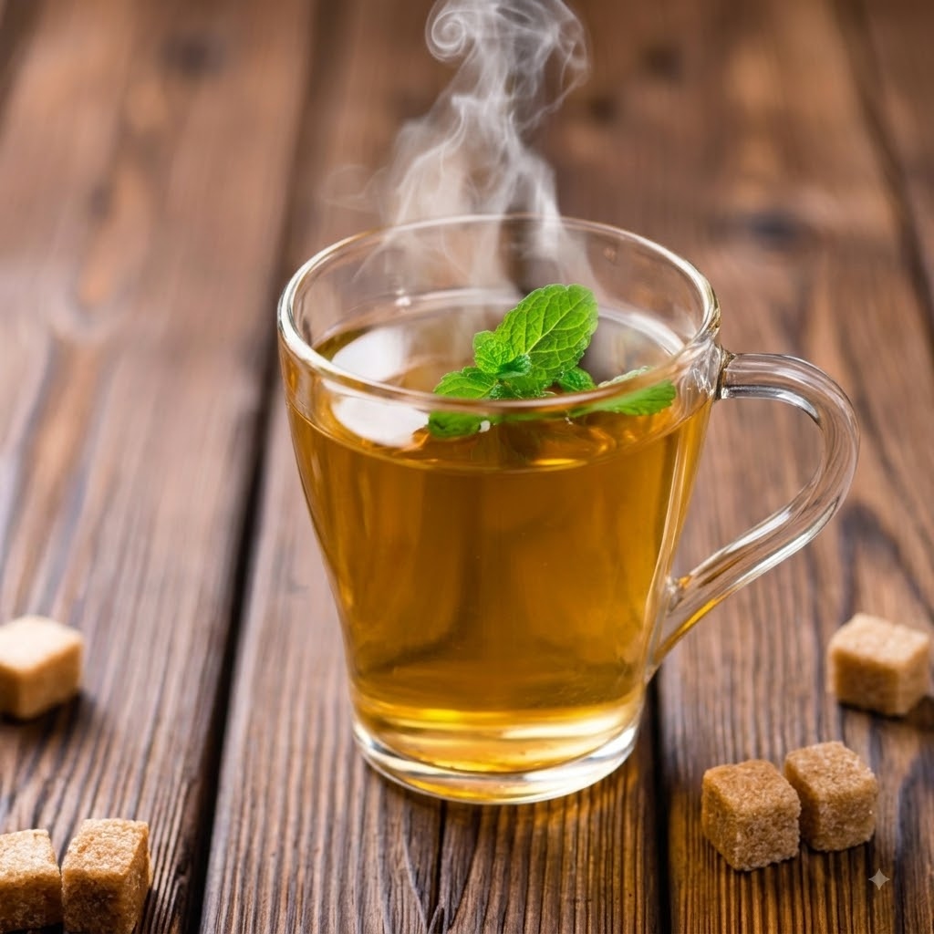 Green Tea with Mint Leave